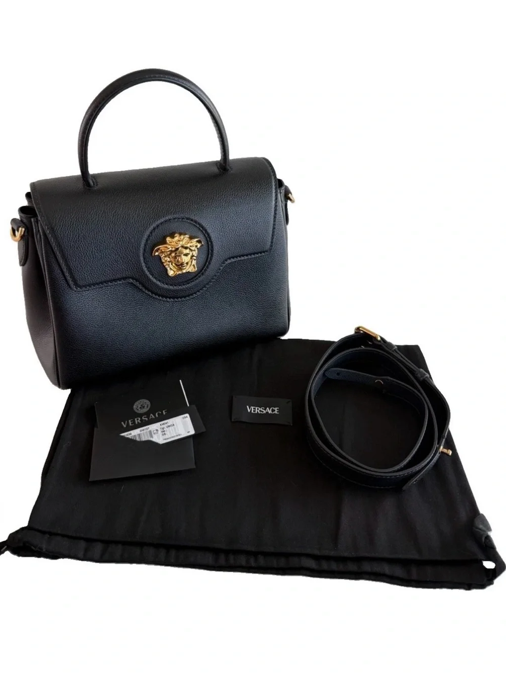 Versace La Medusa Leather Top Handle